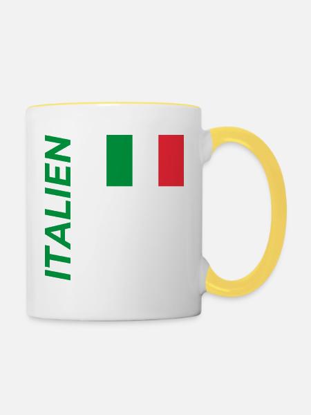 Genua - Tasse zweifarbig - Weiß/Gelb