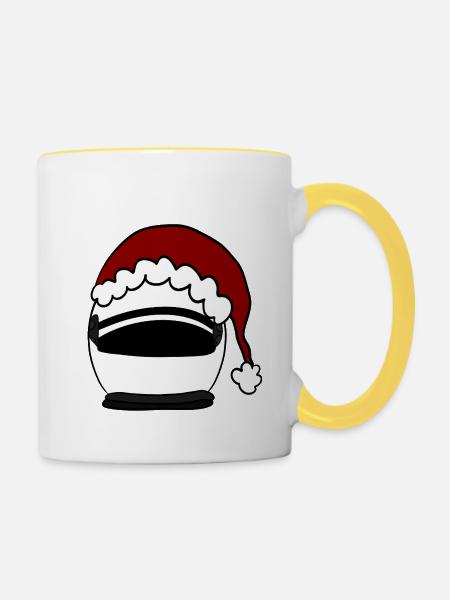  helm - Tasse zweifarbig - Weiß/Gelb