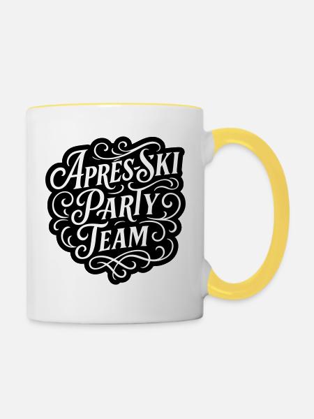 Apres Ski Party Team - Tasse zweifarbig - Weiß/Gelb