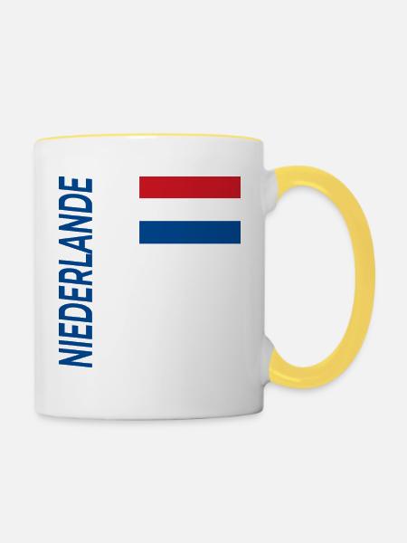 Nijmegen - Tasse zweifarbig - Weiß/Gelb