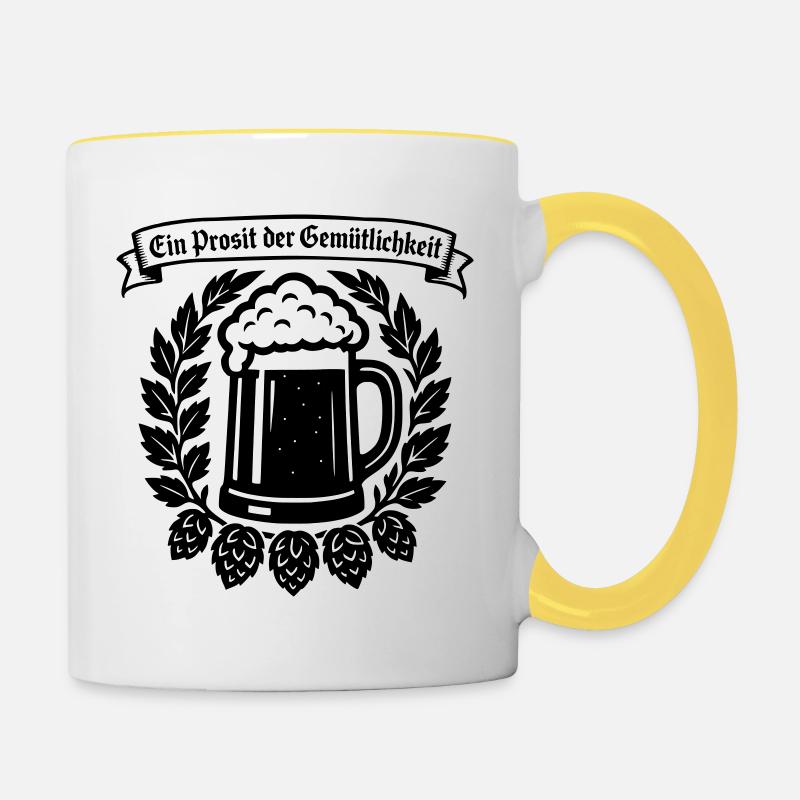 Ein Prosit der Gemütlichkeit - Contrasting Mug - white/yellow