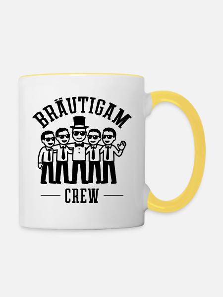 Bräutigam Crew - Tasse zweifarbig - Weiß/Gelb