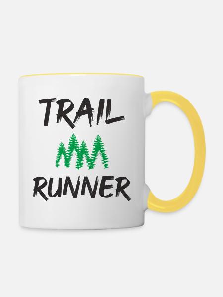 Trailrunner - Tasse zweifarbig - Weiß/Gelb