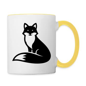 Animal renard - Mug contrasté - blanc/jaune - Droite