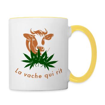 Vache qui rigole - Mug contrasté - blanc/jaune - Droite