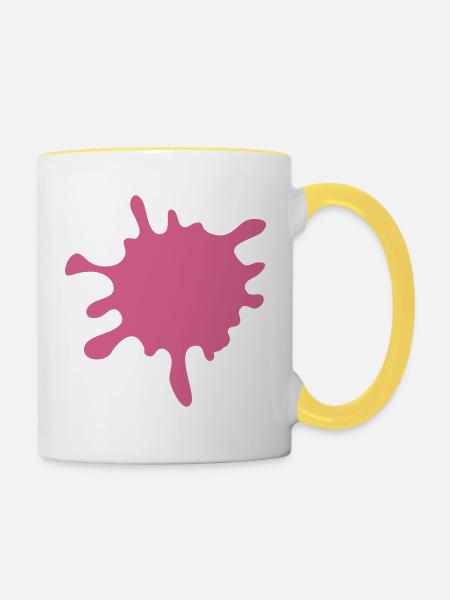 Pink Paint Splash - Tasse zweifarbig - Weiß/Gelb