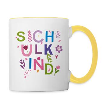 Schulkind  - Tasse zweifarbig - Weiß/Gelb - Rechts