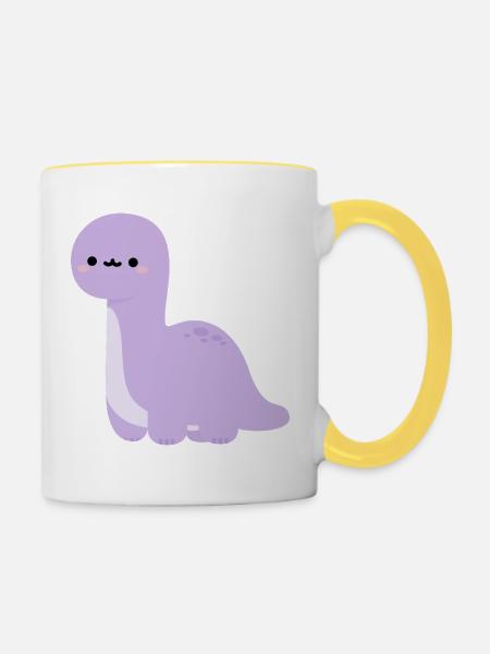 Brachiosaurus Lulu - Tasse zweifarbig - Weiß/Gelb