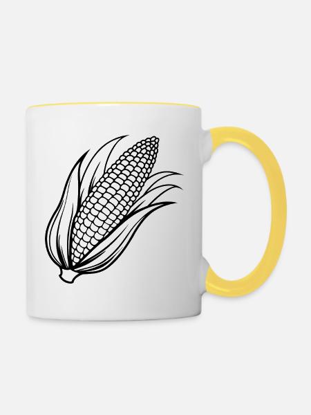 Mais - Tasse zweifarbig - Weiß/Gelb