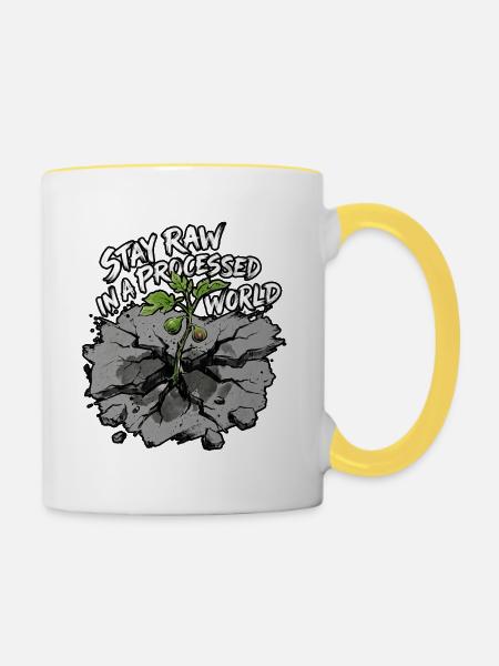Natürlich Leben - Tasse zweifarbig - Weiß/Gelb
