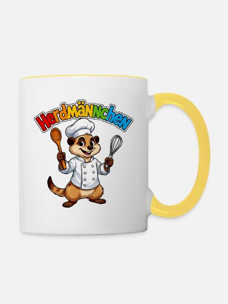 Koch Erdmännchen - Tasse zweifarbig - Weiß/Gelb