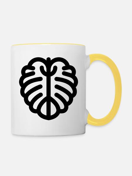 Monstera - Tasse zweifarbig - Weiß/Gelb