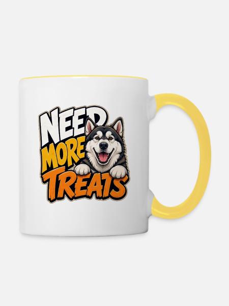 Alaskan Malamute - Tasse zweifarbig - Weiß/Gelb