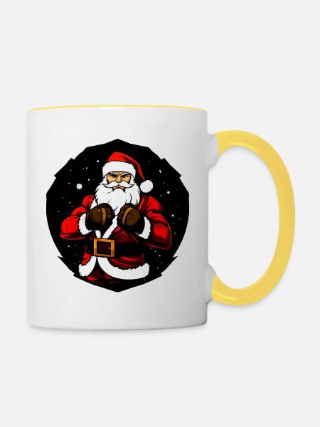 Kämpfer Christmas - Tasse zweifarbig - Weiß/Gelb