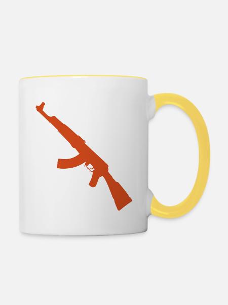 ak47 - Tasse zweifarbig - Weiß/Gelb
