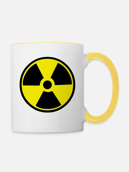 Radioaktivität - Tasse zweifarbig - Weiß/Gelb