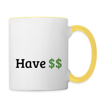 Have money - Mug contrasté - blanc/jaune - Droite