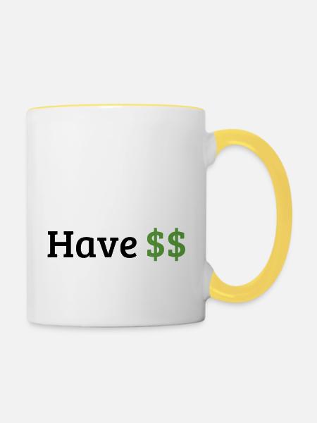 Have money - Mug contrasté - blanc/jaune