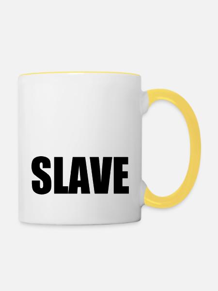 Slave - Tasse zweifarbig - Weiß/Gelb