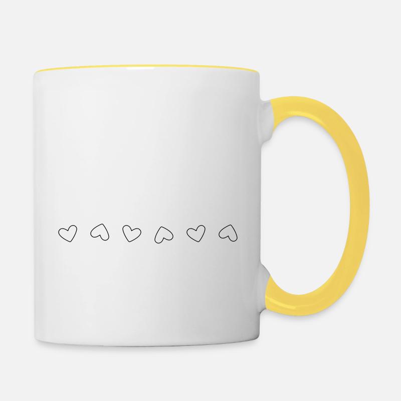 Ligne de décoration Sweet Hearts - Mug contrasté - blanc/jaune