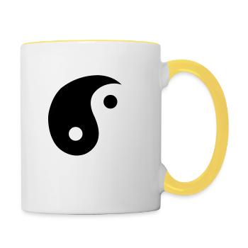 Yin & Yang - Tasse zweifarbig - Weiß/Gelb - Rechts