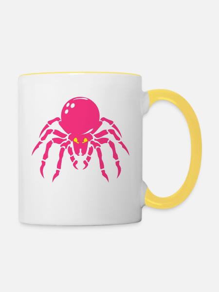 Bowling Spider - Tasse zweifarbig - Weiß/Gelb