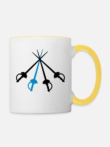 musketeers - Tasse zweifarbig - Weiß/Gelb