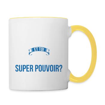 Major super pouvoir homme - Mug contrasté - blanc/jaune - Droite