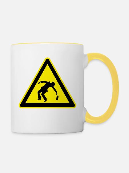 drunken - Tasse zweifarbig - Weiß/Gelb