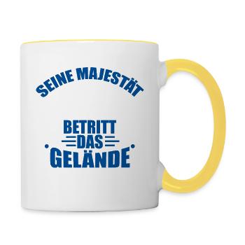FUßBALL VEREIN SPORT SCHALKE SCHALKER GESCHENK - Tasse zweifarbig - Weiß/Gelb - Rechts