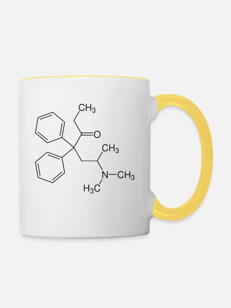 Methadon Strukturformel - Tasse zweifarbig - Weiß/Gelb