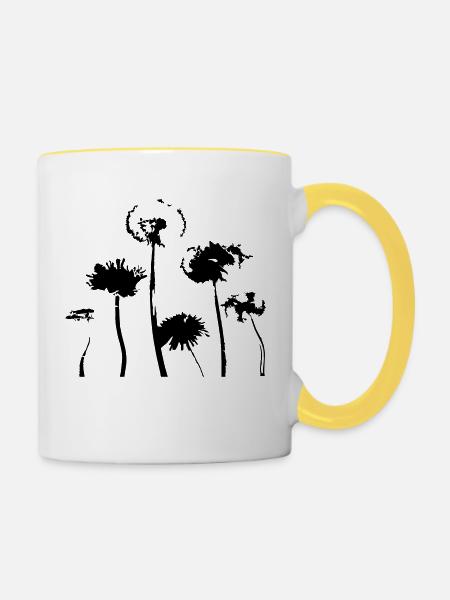 Pusteblume - Tasse zweifarbig - Weiß/Gelb