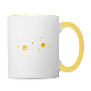 WITZ ATOMIQUE DRÔLE | NERD ÉLECTRON POSITIF DRÔLE - Mug contrasté - blanc/jaune - Droite