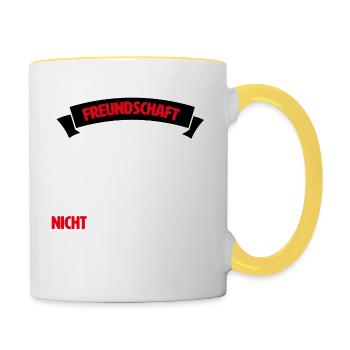Bester Freund, Best Friends, Freunde Freundschaft - Tasse zweifarbig - Weiß/Gelb - Rechts