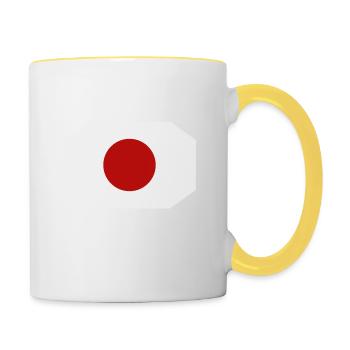 japan flag - Contrasting Mug - white/yellow - Right