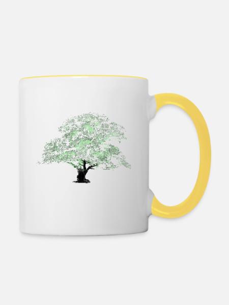 Oaktree - Tasse zweifarbig - Weiß/Gelb