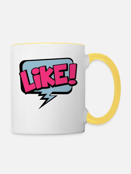 LIKE - Tasse zweifarbig - Weiß/Gelb