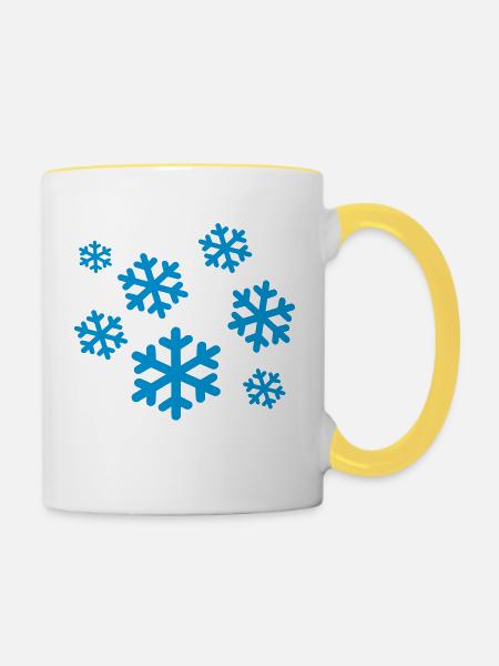 Schnee - Tasse zweifarbig - Weiß/Gelb