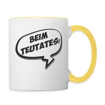 Aux Teutates - Mug contrasté - blanc/jaune - Droite
