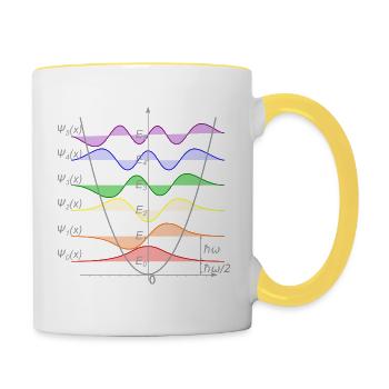 Harmonischer Oszillator Quantenmechanik Physik - Tasse zweifarbig - Weiß/Gelb - Rechts