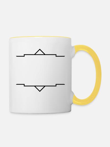 frame ornament (1c) - Tasse zweifarbig - Weiß/Gelb