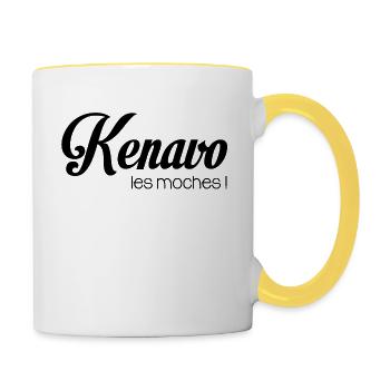 Bretagne - Kenavo les moches ! - Mug contrasté - blanc/jaune - Droite