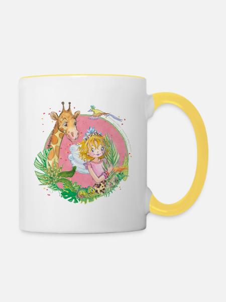 Prinzessin Lillifee mit Giraffe - Tasse zweifarbig - Weiß/Gelb