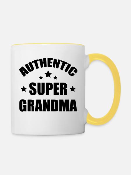Großmütter / Oma / Mami / Großmutter / Mamy - Tasse zweifarbig - Weiß/Gelb