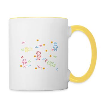 "Erzieherin Und So Viel Mehr" Which Means " - Contrasting Mug - white/yellow - Right
