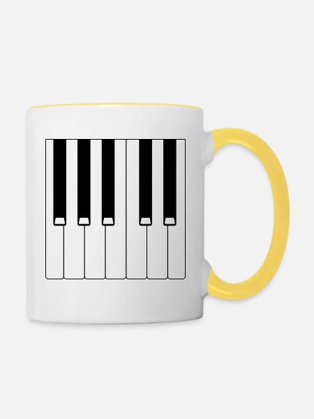 Piano - Tasse zweifarbig - Weiß/Gelb