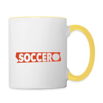 Eat Sleep Soccer Repeat - Contrasting Mug - white/yellow - Right