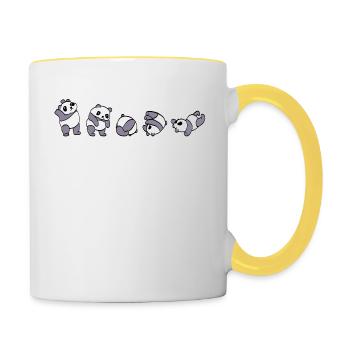 This Is How I Roll Cute Pandas Tee For Animal - Contrasting Mug - white/yellow - Right