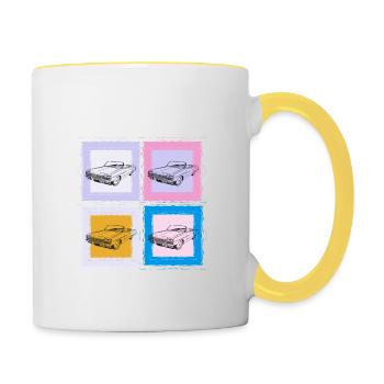Rims Speed Accelerate Break Wheel Road Design - Contrasting Mug - white/yellow - Right
