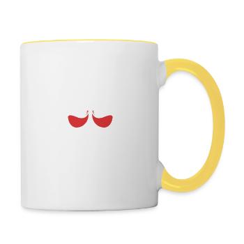 Oh Look It's Wine O'clock Tee For Alcoholic - Tasse zweifarbig - Weiß/Gelb - Rechts